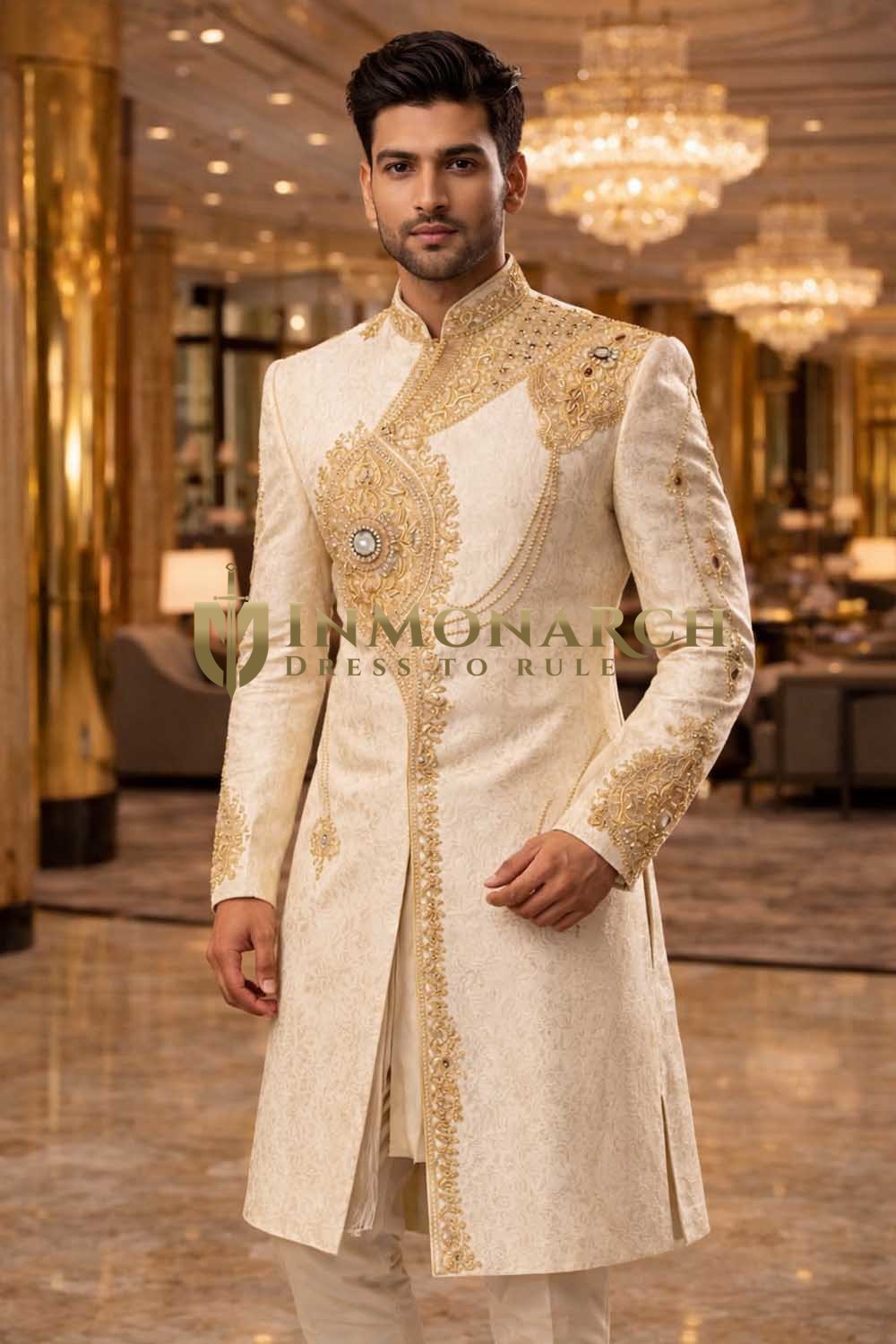 Sherwani de boda diseño estético