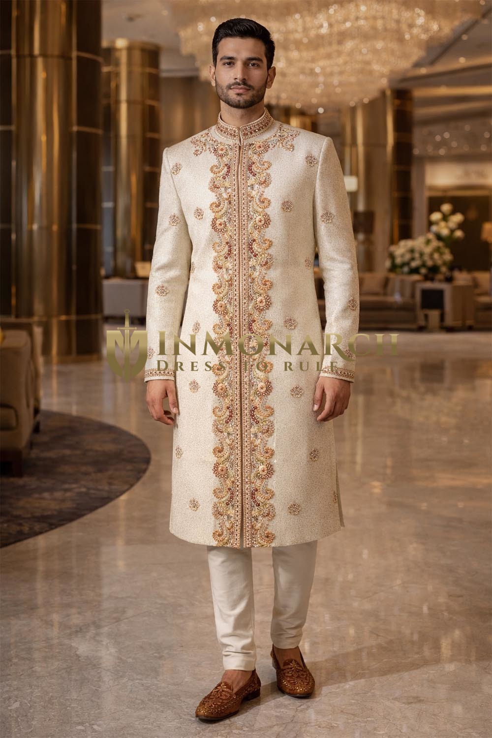Sherwani mariage incroyable gris clair