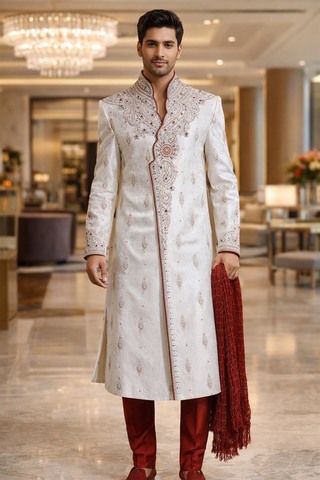 Sherwani Bollywood de fête brodé homme