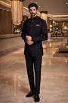 Traje Nehru moderno tres piezas rojo
