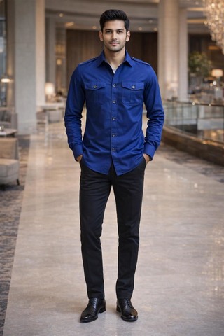 Veste safari bleu marine audacieuse