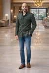Safarijacke Herren olivgrün modern