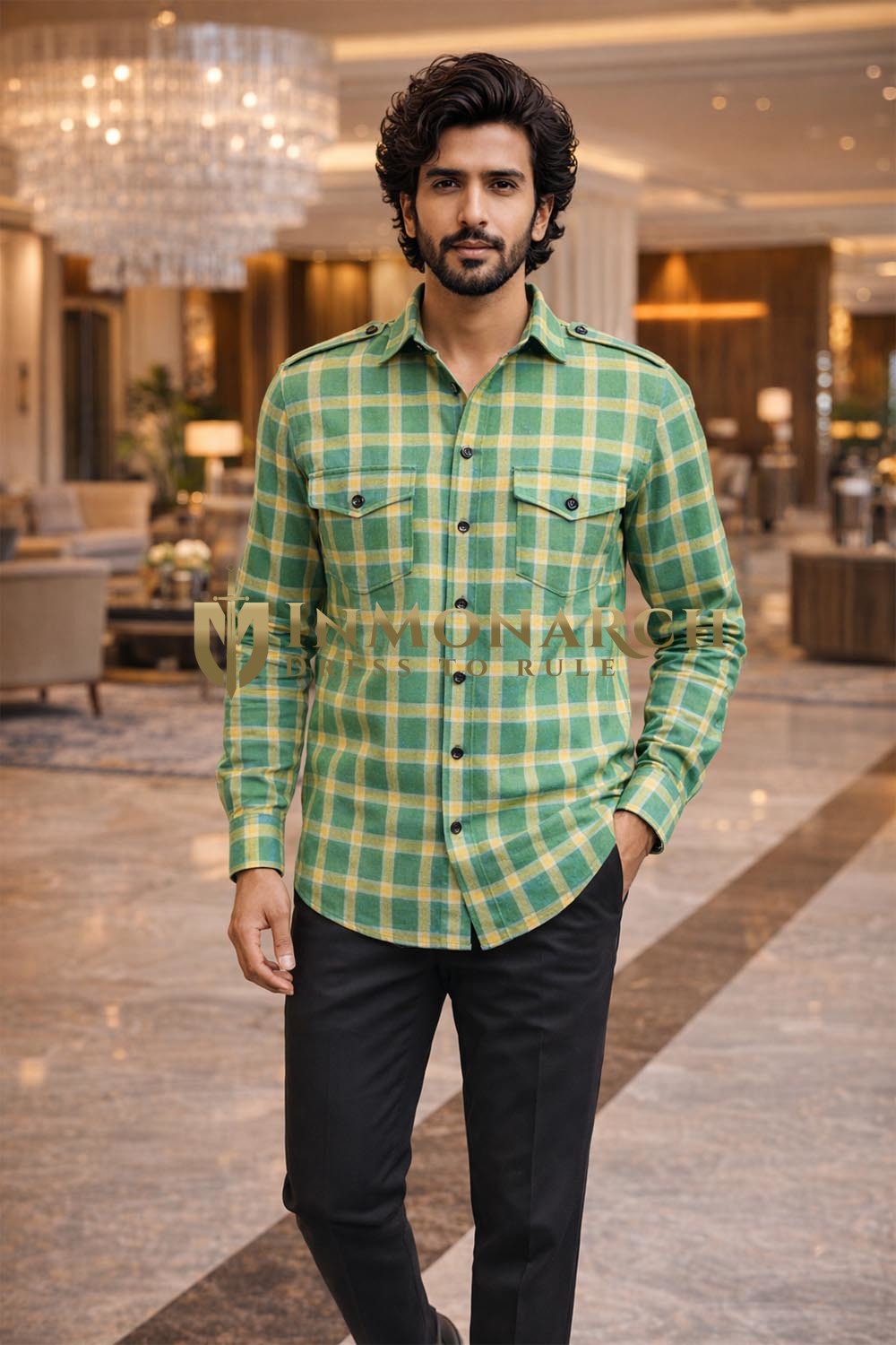 Chemise safari homme poches multiples