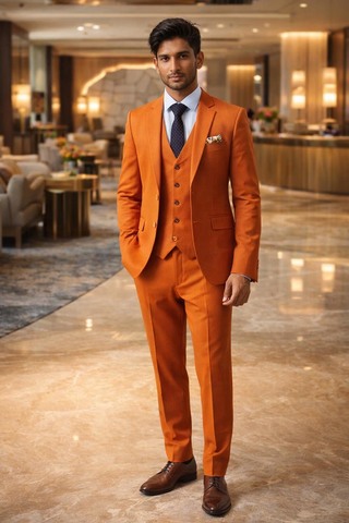 Oranger Hochzeitsanzug Smoking Herren