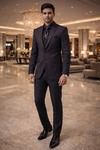Esmoquin étnico marrón hombre 7 piezas