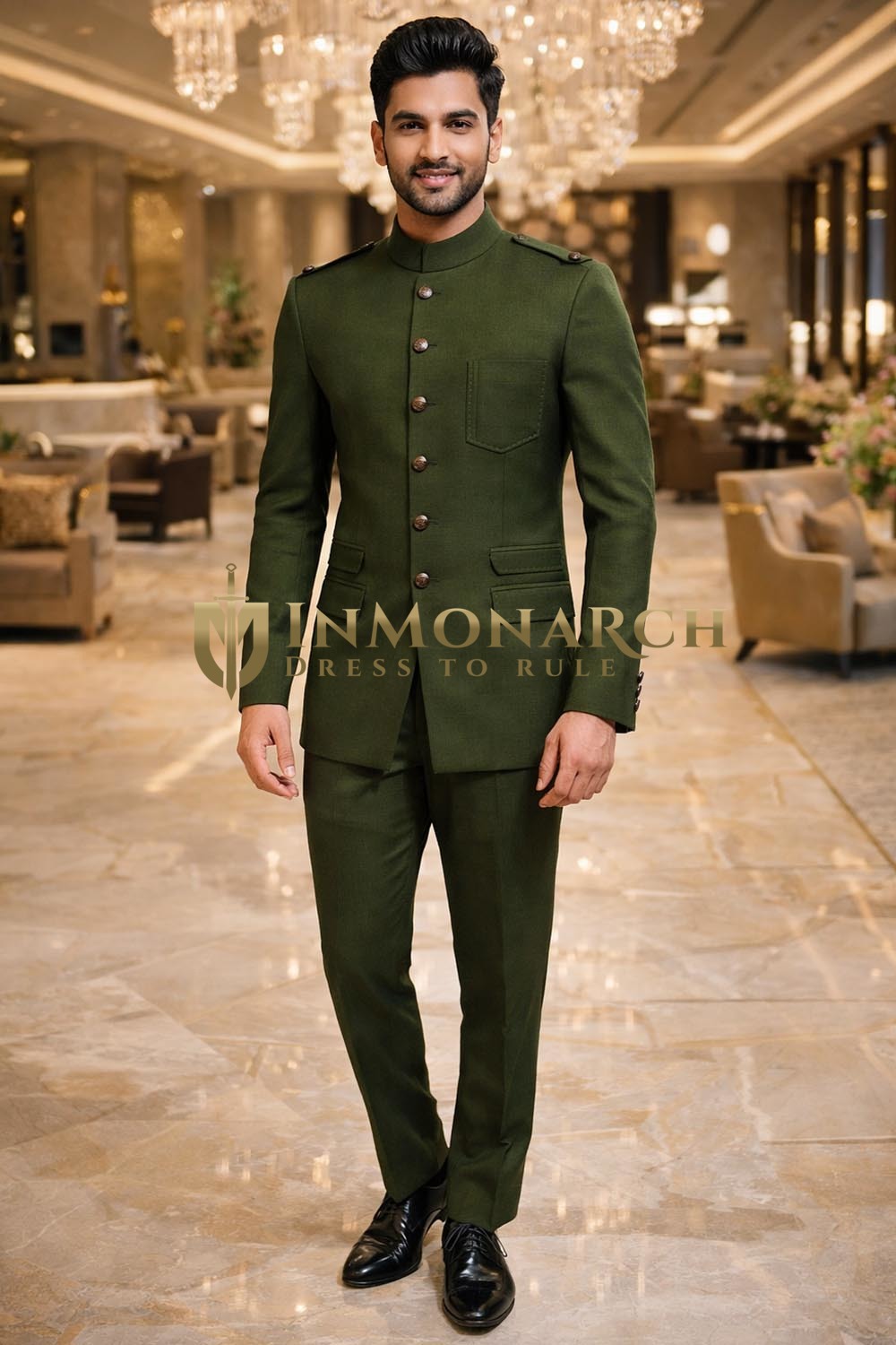 Designer Green Party Wear Tuxedo Suit 2 Piece Set for Men