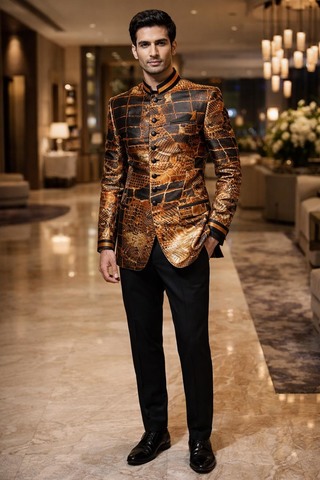 Brocade Hochzeitsanzug sieben Knöpfe