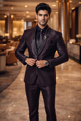 Schwarzer Tuxedo Anzug 6-teilig Herren