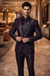 Mens Black 2 Piece Tuxedo Suit Designer Two Button Formal Party Outfit