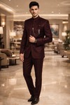 Smoking look royal marron foncé homme