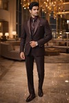 Smoking couture fil marron homme