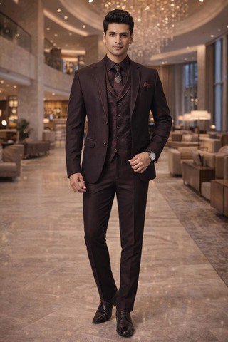 Smoking Herren Braun Einzigartiger Look – 7-teilig