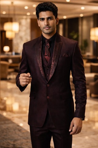 Traje esmoquin marrón moderno elegante