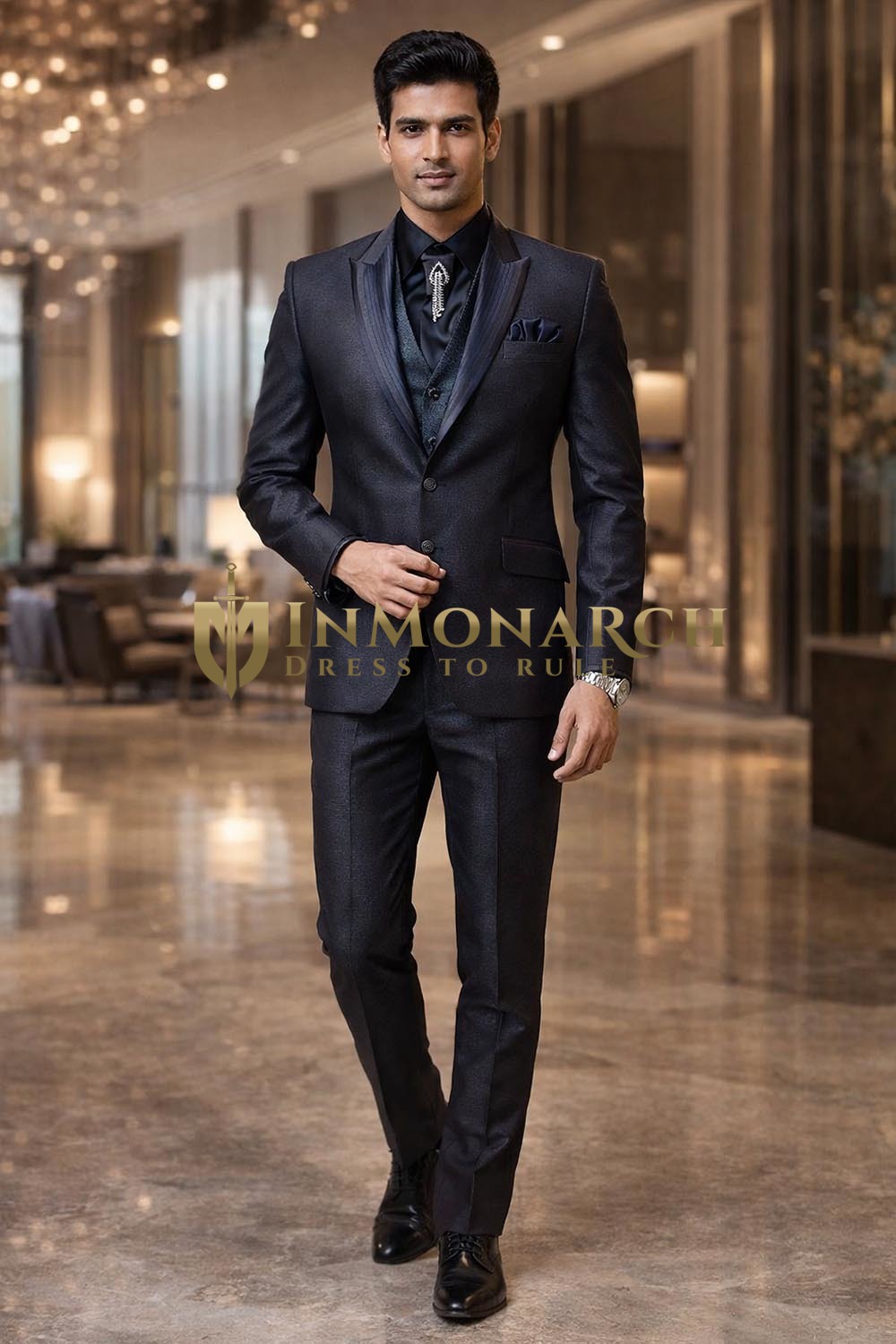 Mens Purple Wine Peak Lapel Tuxedo Suit 7pc Wedding Formal Evening Wear