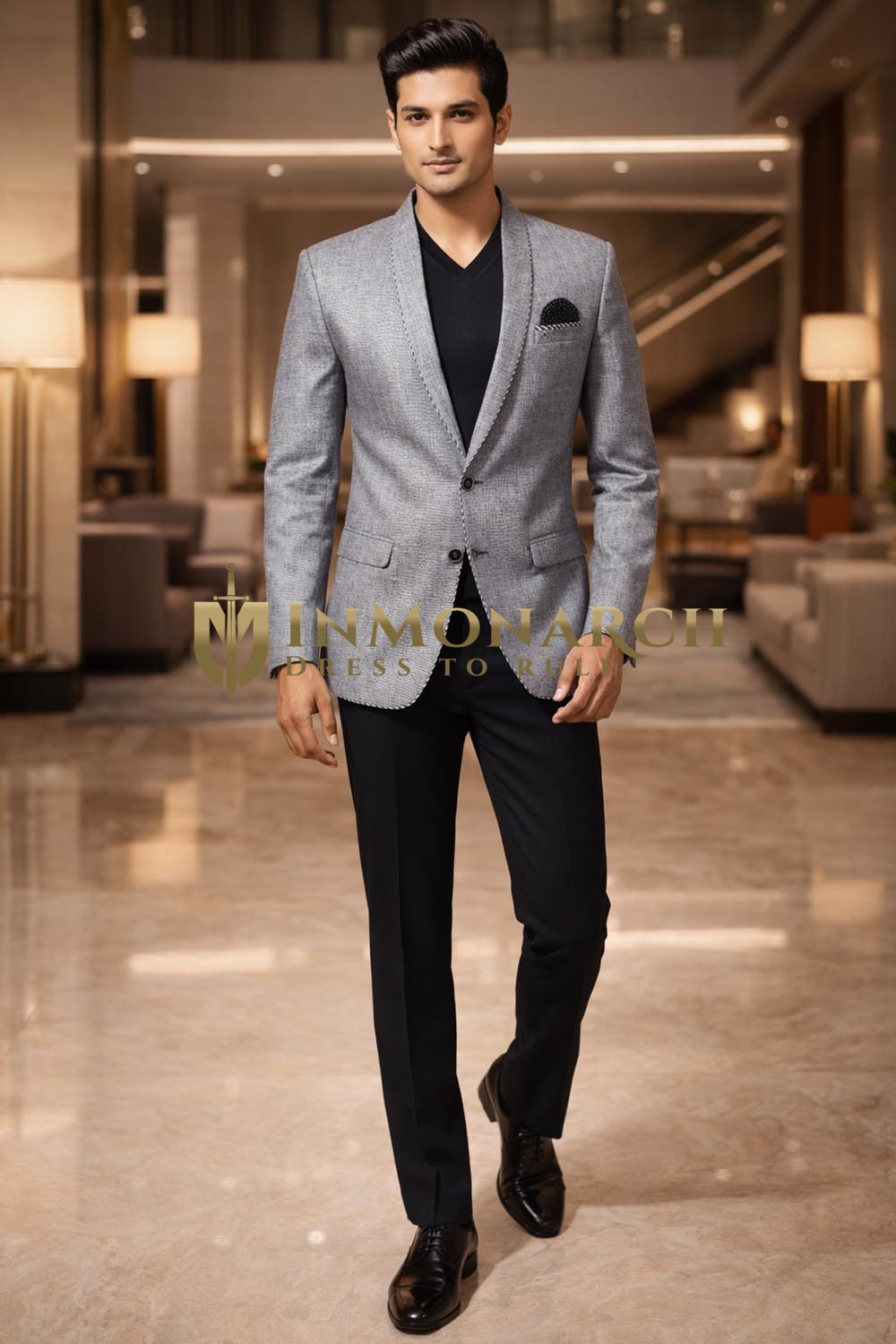 Mens Gray Linen Shawl Lapel Tuxedo Suit 3pc Summer Wedding Formal Wear