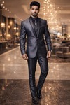 Mens Purple Wine Wedding Tuxedo Suit 6pc Formal Reception Outfit Wear
