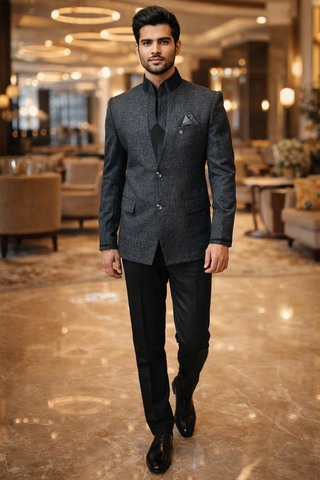 Designer Smoking Grau 3-teilig Herren