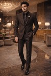 Royaler Smoking braun 6-teilig Herren