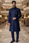 Sherwani azul pizarra para boda