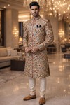 Indowestern Anzug Elfenbein Angrakha-Stil