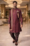 Gold-pink Sherwani für Bräutigam Empfang
