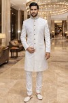 Indowestern Anzug creme Paisley Herren