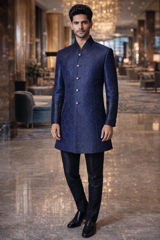 Traje indowestern morado con puños
