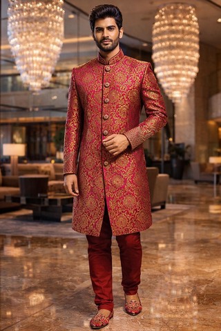 Costume indo occidental carmin magenta