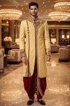 Indowestern beige brodé avec dhoti
