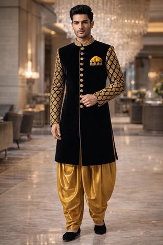 Traje indowestern negro 10 botones