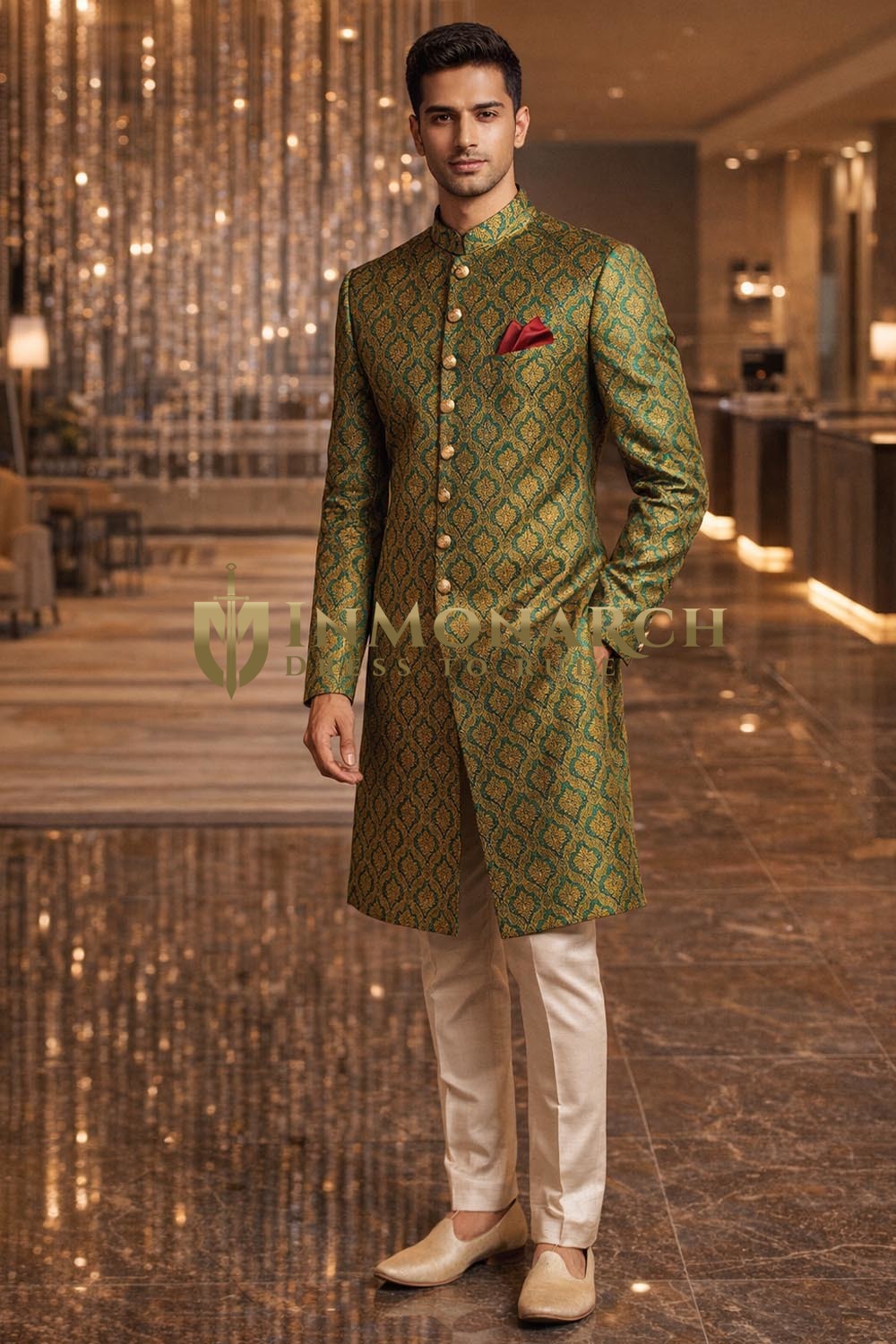 Costume indo occidental or turquoise