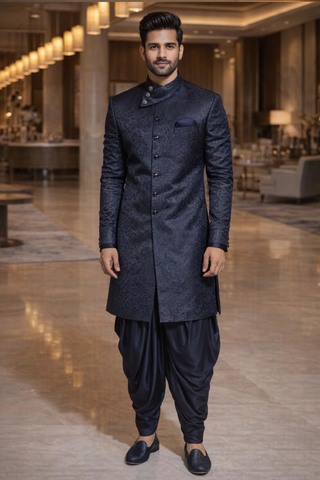 Traje indowestern negro estilo moderno