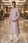 Sherwani lavanda diseño étnico boda