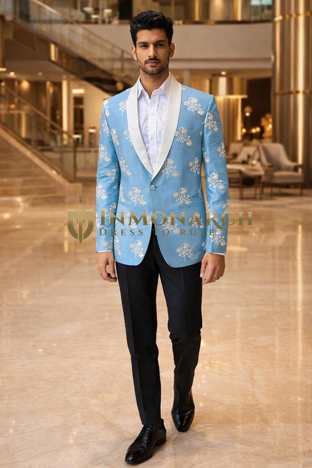 Chaqueta traje boda hombre azul
