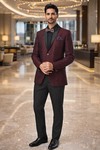 Designer-Sakko Herren in Burgunderrot