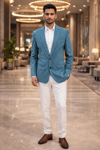 Veste sport homme velours bleu classique