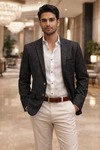 Blazer casual velours deux boutons homme
