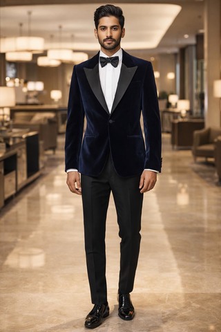 Blazer azul marino slim fit hombre