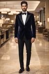 Blazer azul marino slim fit hombre