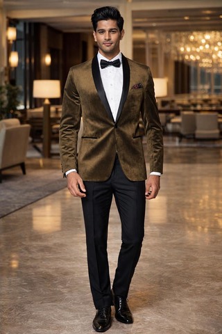 Blazer en velours marron homme