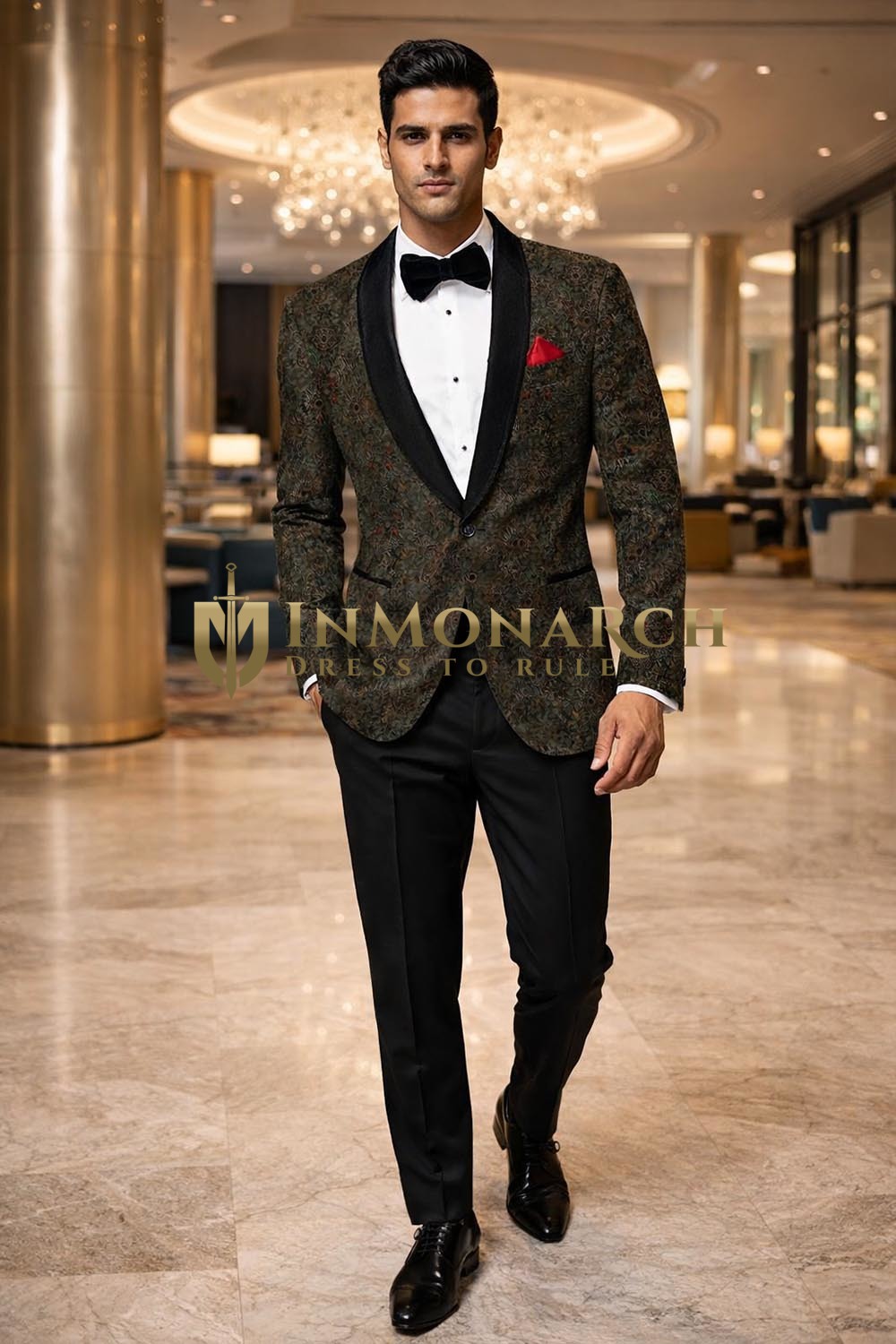 Blazer casual slim fit hombre dos botones raso negro solapa chal