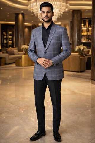 Blazer argenté homme deux boutons