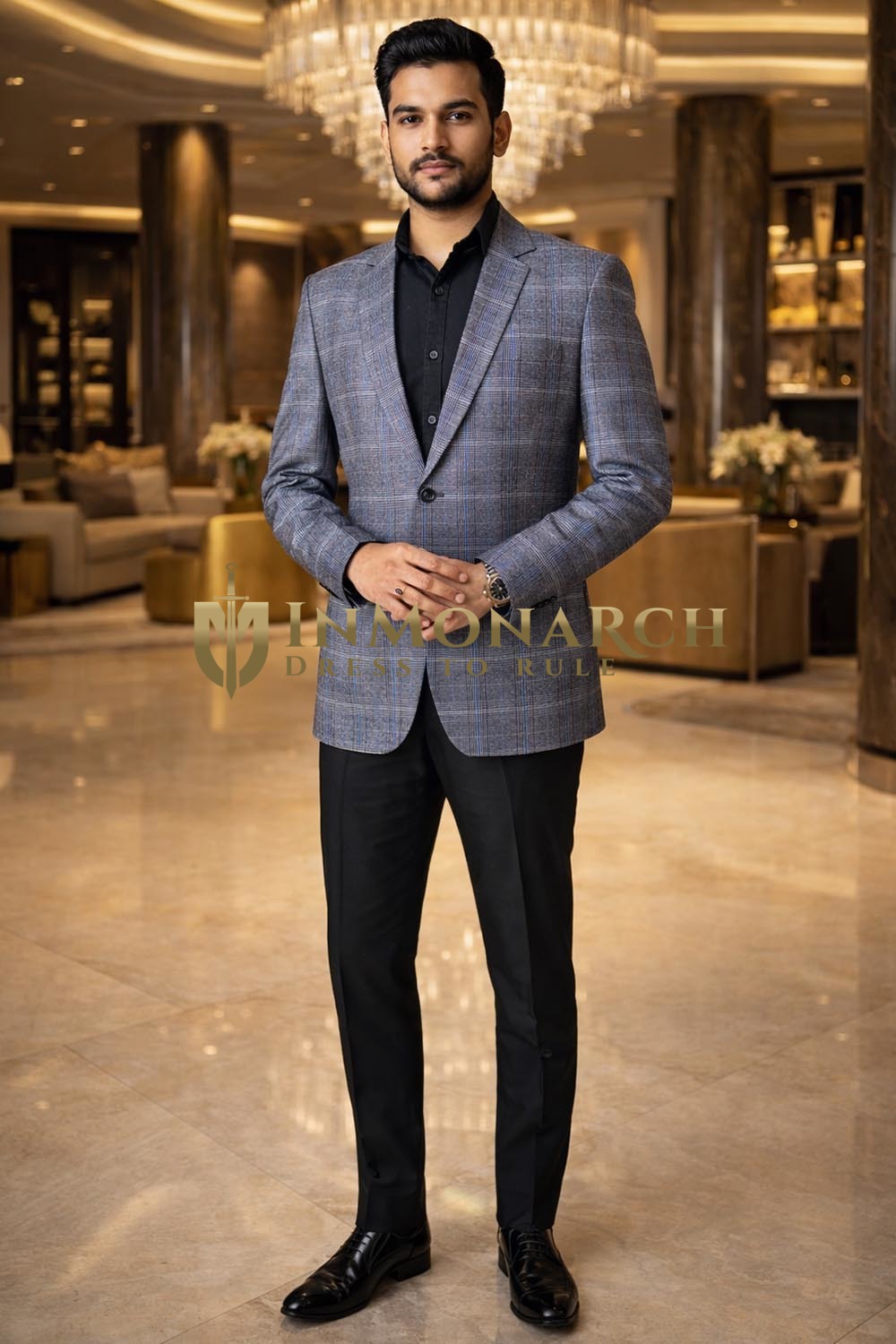 Blazer argenté homme deux boutons