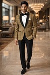 Herren-Sakko Hochzeit kariert beige Slim Fit