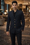 Slim Fit Sakko blau kariert Herren