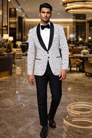 Blazer blanc imprimé pour témoin