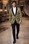 Blazer casual slim verde flores