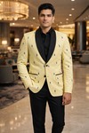Blazer slim jaune imprimé polo rider