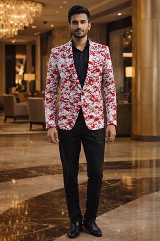 Blazer ethnique homme en jacquard