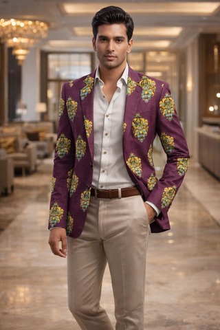 Veste décontractée brodée pour homme